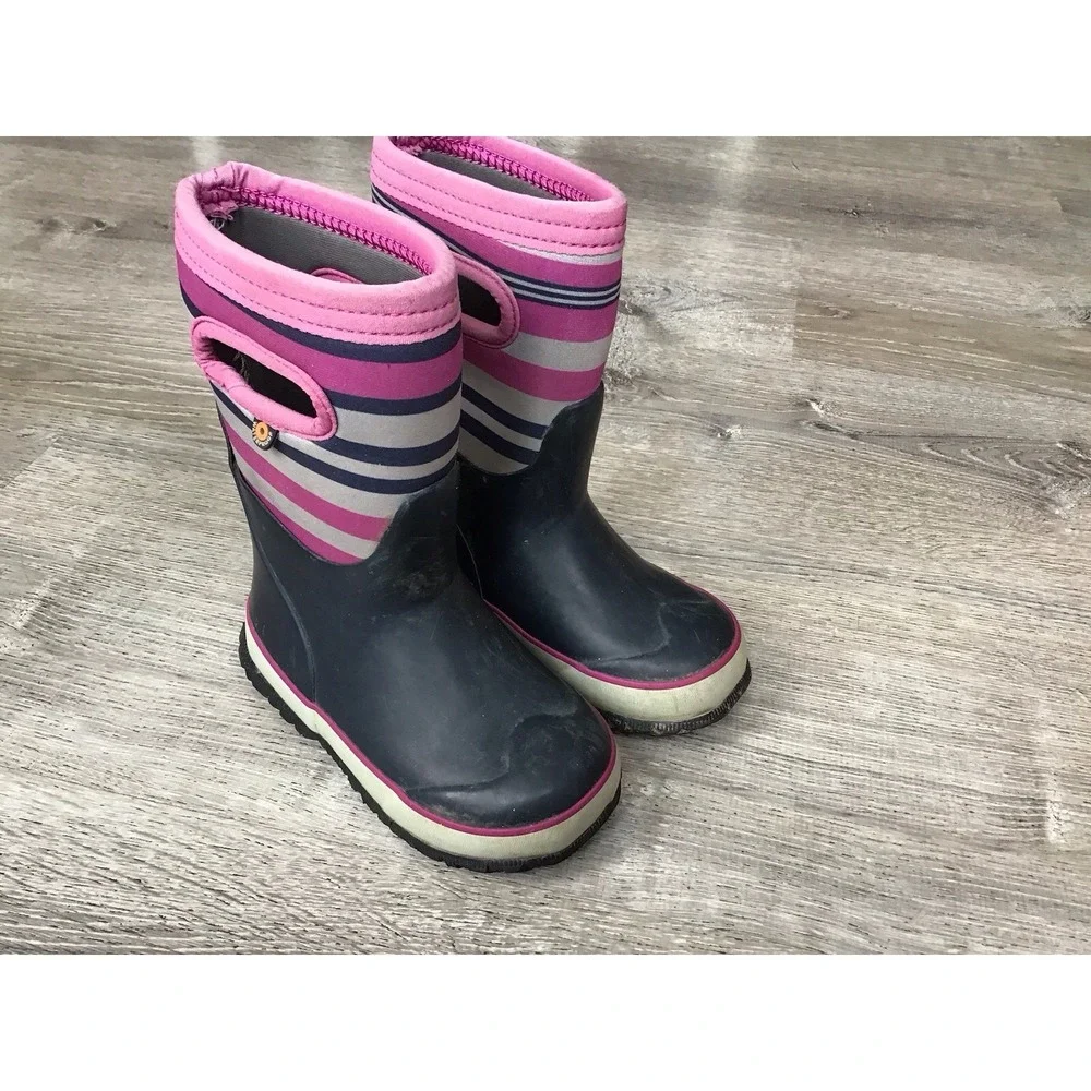 Bogs Grasp Toddler Waterproof Winter Boots Size 9 Pink Multi Stripe -30F/-34C